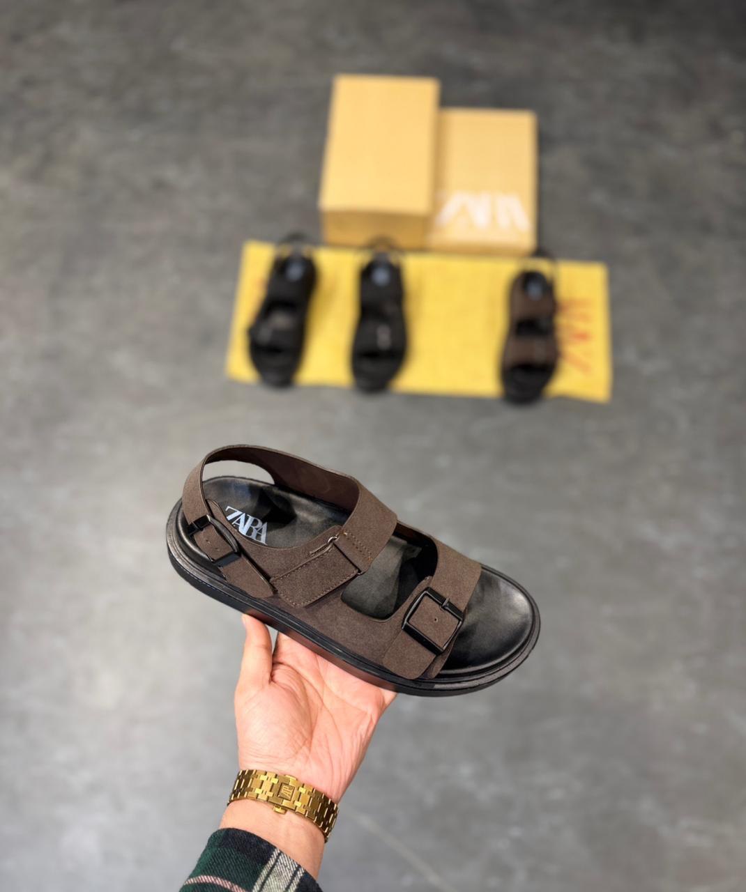 ZARA LEATHER SANDALS WITH COMFORT SOFT SOLE